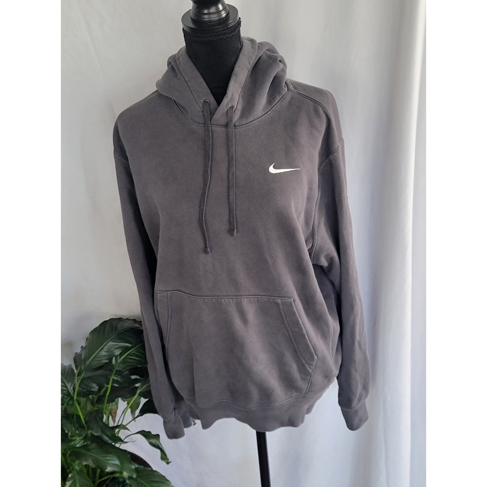 Nike Mens Sportswear Club Fleece Hoodie Charcoal Grey Swoosh Size M
